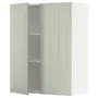 IKEA METOD МЕТОД, навісна шафа з полицями / 2 дверцят, білий / Стенсунд світло-зелений, 80x100 см 394.875.47 фото