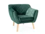 Кресло мягкое бархатное SIGNAL KARO 1 Velvet, Bluvel 78 - зеленый / бук фото