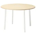 IKEA MITTZON МІТТЗОН, стіл для конференцій, круглий okl береза/білий, 120x75 см 995.139.30 фото thumb №1