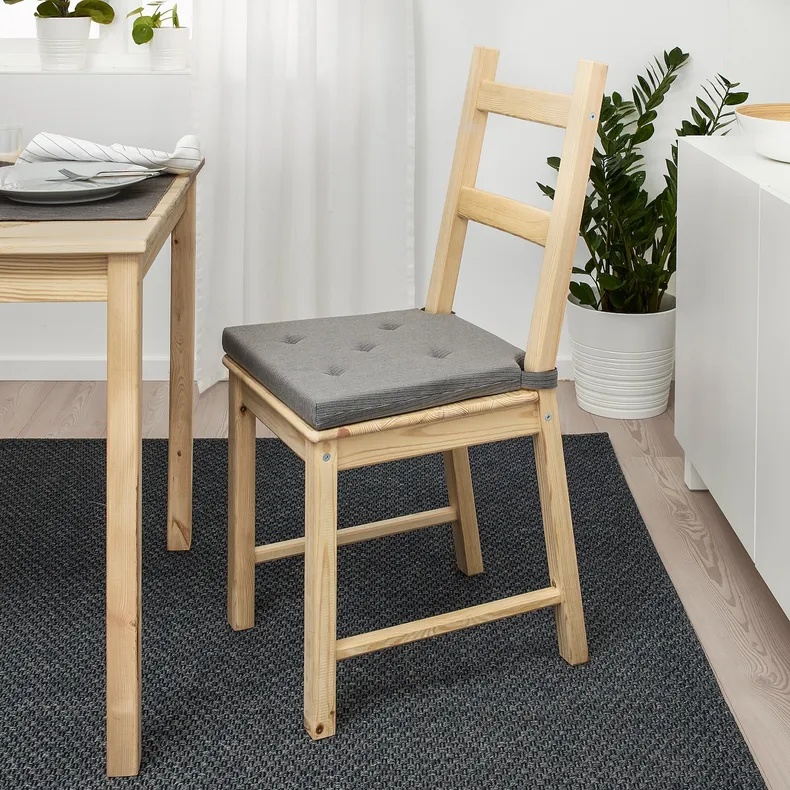 IKEA JUSTINA ЮСТІНА, подушка для стільця, сірий, 42/35x40x4 см 601.750.06 фото №3