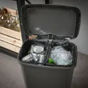 IKEA KNÖCKLA КНЕККЛА, кошик д/сміття з відкидною кришкою, темно-сірий, 25 l 905.140.95 фото thumb №3
