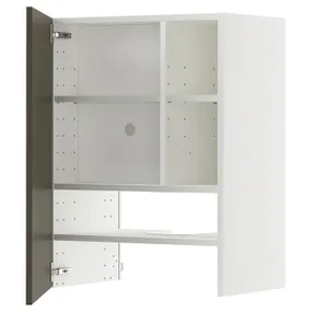IKEA METOD МЕТОД, навесной шкаф д/вытяжки/полка/дверь, белый/гавсторпский коричневый/бежевый, 60x80 см 095.582.68 фото
