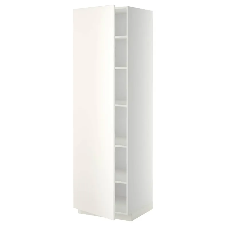 IKEA METOD МЕТОД, висока шафа із полицями, білий / ВЕДДІНГЕ білий, 60x60x200 см 594.650.97 фото №1