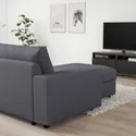 IKEA VIMLE ВІМЛЕ, 3-місний диван із кушеткою, з широкими підлокітниками Gunnared / середньо-сірий 695.452.87 фото thumb №6