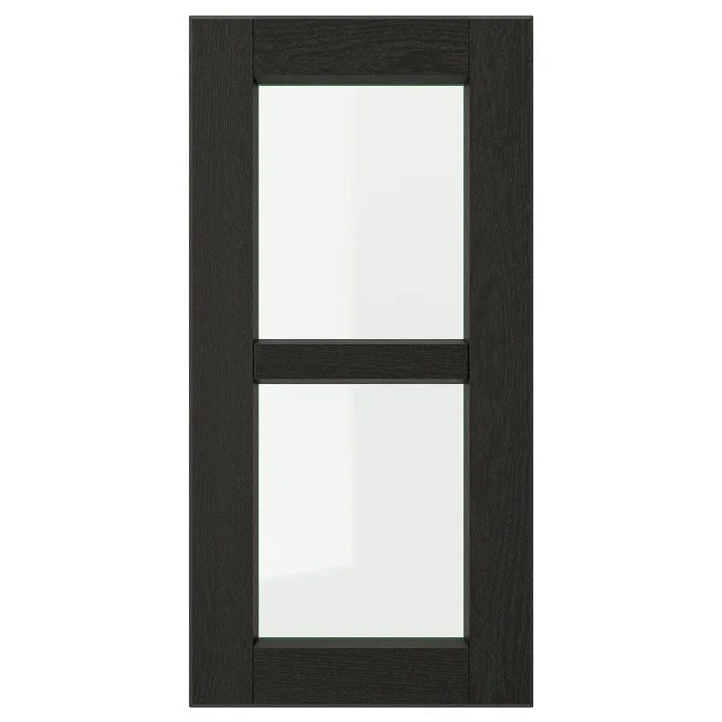 IKEA LERHYTTAN ЛЕРХЮТТАН, стеклянная дверь, чёрный цвет, 30x60 см 603.560.78 фото №1