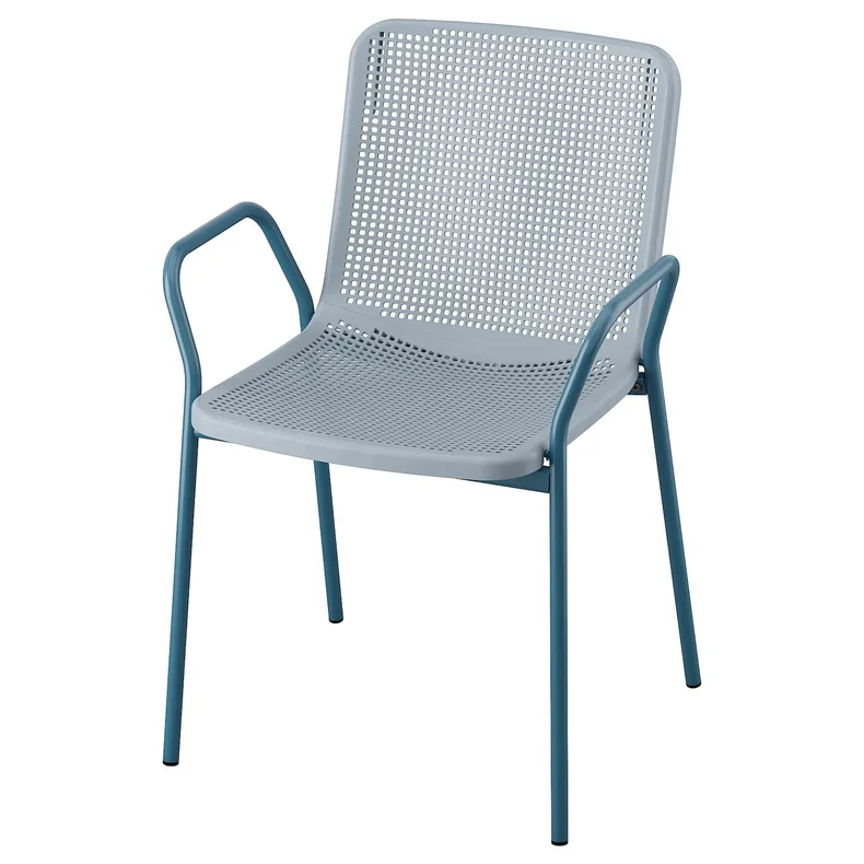 IKEA TORPARÖ ТОРПАРЕ, стілець з підлокітниками, прим/вул, світлий сіро-блакитний 305.185.29 фото №1