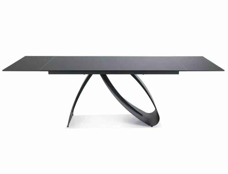Стол обеденный раскладной SIGNAL Diuna (160-240)X90, матовый чёрный, черный фото №4