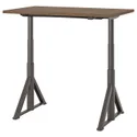 IKEA IDÅSEN ІДОСЕН, стіл регульований, коричневий/темно-сірий, 120x70 см 792.809.55 фото thumb №1