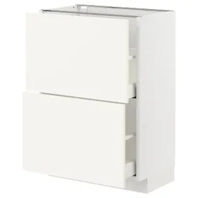 IKEA METOD МЕТОД / MAXIMERA МАКСІМЕРА, підлогова шафа з 2 шухлядами, білий / ВАЛЛЬСТЕНА білий, 60x37 см 795.072.23 фото