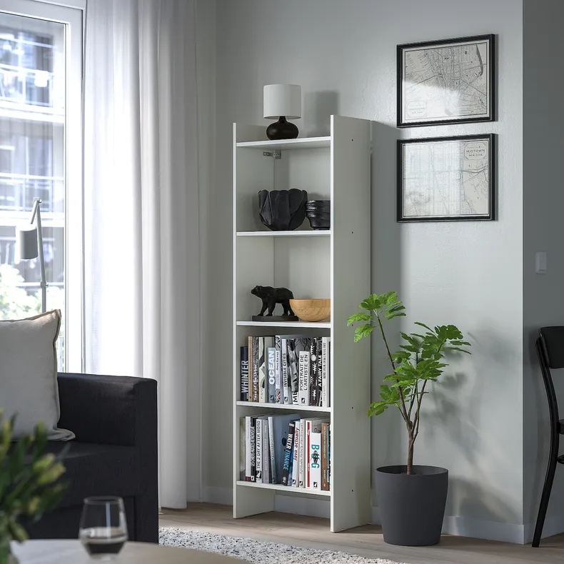 IKEA BAGGEBO БАГГЕБО, книжкова шафа, білий, 50x25x160 см 204.367.13 фото №3
