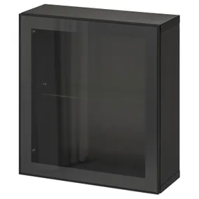 IKEA BESTÅ БЕСТО, комбинация настенных шкафов, черный / коричневый / глассвик черный, 60x22x64 см 294.320.32 фото