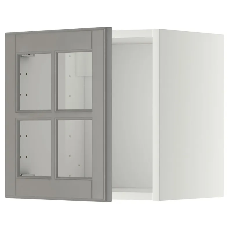 IKEA METOD МЕТОД, шафа навісна зі скляними дверцятами, білий / сірий Бодбін, 40x40 см 593.950.28 фото №1