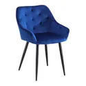 Кухонный стул бархатный HALMAR K487 Velvet, BLUVEL 86 - темно-синий фото thumb №1