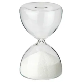 IKEA EFTERTÄNKA ЭФТЕТЭНКА, декоративные песочные часы, Прозрачное стекло / белый, 10 см 805.628.31 фото