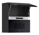 BRW Кухонный шкаф Sole L6 60 см с навесным верхом и микроволновой печью, черный матовый, черный/черный матовый FM_GMO_60/72_O_MBNA900-CA/CAM/IX фото thumb №3