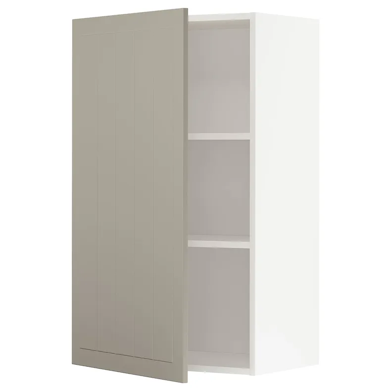 IKEA METOD МЕТОД, навесной шкаф с полками, белый / Стенсунд бежевый, 60x100 см 294.652.68 фото №1