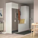 IKEA PLATSA ПЛАТСА, гардероб с 9 дверями, белый STRAUMEN зеркальное стекло / FONNES белый, 260x42x221 см 494.253.61 фото thumb №2