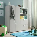 IKEA SMÅSTAD СМОСТАД / PLATSA ПЛАТСА, шафа, білий / сірий, 120x42x123 см 694.288.96 фото thumb №2