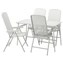 IKEA TORPARÖ ТОРПАРЕ, стіл+4 крісла з відкид спин/вуличн, білий/білий/сірий, 130 см 294.948.69 фото thumb №1