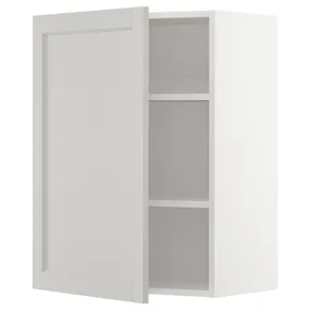 IKEA METOD МЕТОД, шафа навісна із полицями, білий / світло-сірий Lerhyttan, 60x80 см 094.667.06 фото