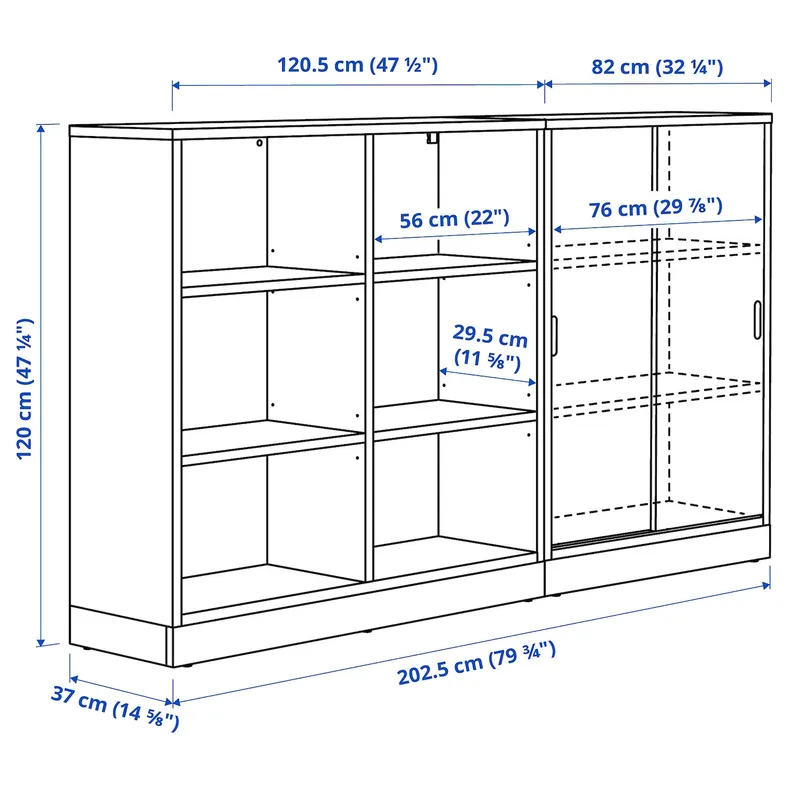 IKEA TONSTAD ТОНСТАД, комбинация д / хранения, дуб, 202x37x120 см 195.150.56 фото №3