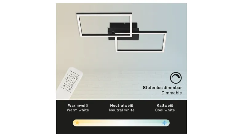 BRW Frame Led 2-позиционный потолочный светильник с таймером черный 085496 фото №5