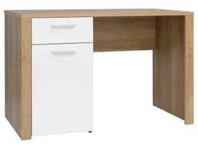 Письмовий стіл BRW BALDER 120х77 см, дуб рів'єра/білий глянець BIU/120-DRI/BIP фото