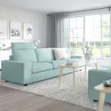 IKEA VIMLE ВІМЛЕ, 3-місний диван, з узголів'ям з широкими підлокітниками / САКСЕМАРА світло-синій 094.014.61 фото thumb №2