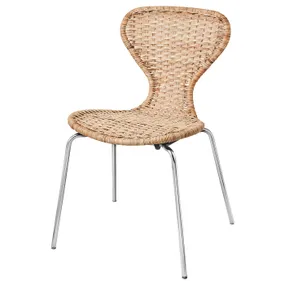 IKEA ÄLVSTA ЕЛЬВСТА, стілець, ручна робота ротанг/СЕФАСТ хромований 594.815.68 фото