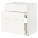 IKEA METOD МЕТОД / MAXIMERA МАКСИМЕРА, шкаф под мойку+3фасада / 2ящика, белый / Вальстена белый, 80x60 см 995.071.75 фото thumb №1