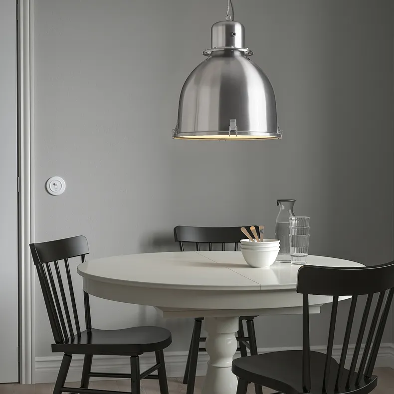 IKEA SVARTNORA СВАРТНОРА, подвесной светильник, имитация нержавеющей стали, 38 см 505.047.72 фото №3