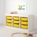 IKEA TROFAST ТРУФАСТ, комбинация д/хранения+контейнеры, белый/желтый, 99x44x56 см 492.284.69 фото thumb №3