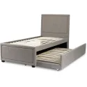 Кровать односпальная бархатная MEBEL ELITE ELIF Velvet, 90x200 см с дополнительным спальным местом, серый фото thumb №1