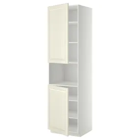 IKEA METOD МЕТОД, вис шафа д / мікрохв печі / 2 двер / пол, білий / БУДБІН кремово-білий, 60x60x220 см 794.645.20 фото
