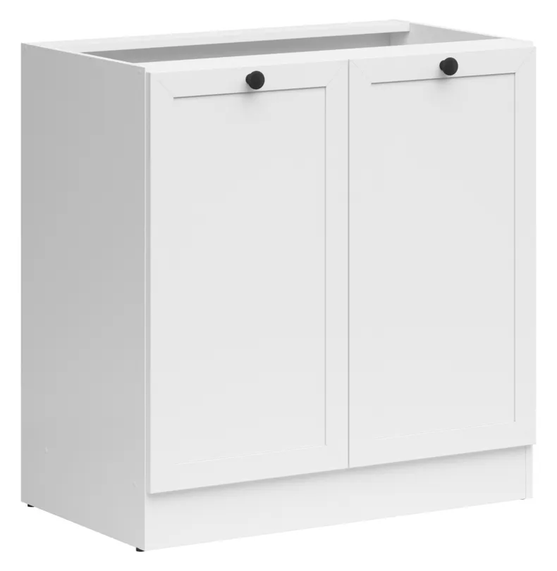 BRW Базовый шкаф для кухни Junona Line 80 см двухдверный белый, белый D2D/80/82_BBL-BI/BI фото №2