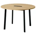 IKEA MITTZON МІТТЗОН, стіл для конференцій, круглий okl дуб / чорний, 120x75 см 095.304.58 фото thumb №1