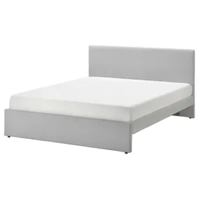 IKEA GLADSTAD ГЛАДСТАД, каркас ліжка з оббивкою, КАБУСА світло-сірий, 140x200 см 604.904.49 фото