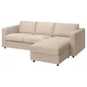 IKEA VIMLE ВІМЛЕ, 3-місний диван із кушеткою, ХАЛЛАРП бежевий 193.991.27 фото thumb №1