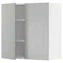 IKEA METOD МЕТОД, навісна шафа з полицями / 2 дверцят, білий / Хавсторп світло-сірий, 80x80 см 395.384.05 фото thumb №1