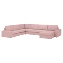 IKEA KIVIK КИВИК, угл диван, 6-местный диван+козетка, Окрашенный в светло-розовый цвет 394.847.04 фото thumb №1