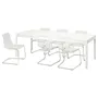IKEA EKEDALEN ЭКЕДАЛЕН / TOBIAS ТОБИАС, стол и 6 стульев, белый / прозрачный хром, 180 / 240 см 594.829.21 фото