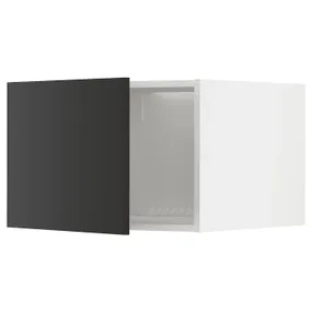 IKEA METOD МЕТОД, верхня шафа для холодильн / мороз кам, білий / НІККЕБУ матовий антрацит, 60x40 см 594.978.52 фото
