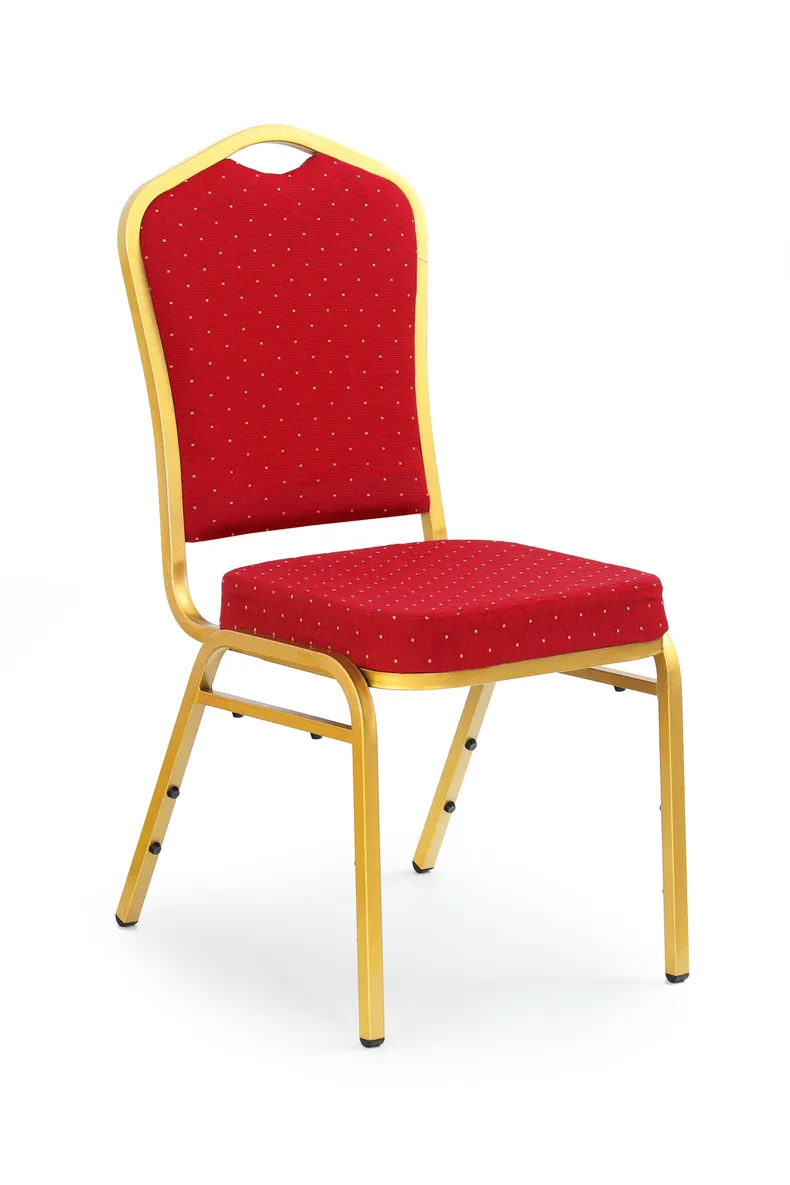 Барный стул HALMAR K66 бордовый, золотая рама фото №1
