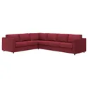 IKEA VIMLE ВИМЛЕ, 5-местный угловой диван, Красный/коричневый 394.344.55 фото thumb №1