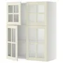 IKEA METOD МЕТОД, настінна шафа, полиці / 4 склян дверц, білий / БУДБІН кремово-білий, 80x100 см 793.949.85 фото