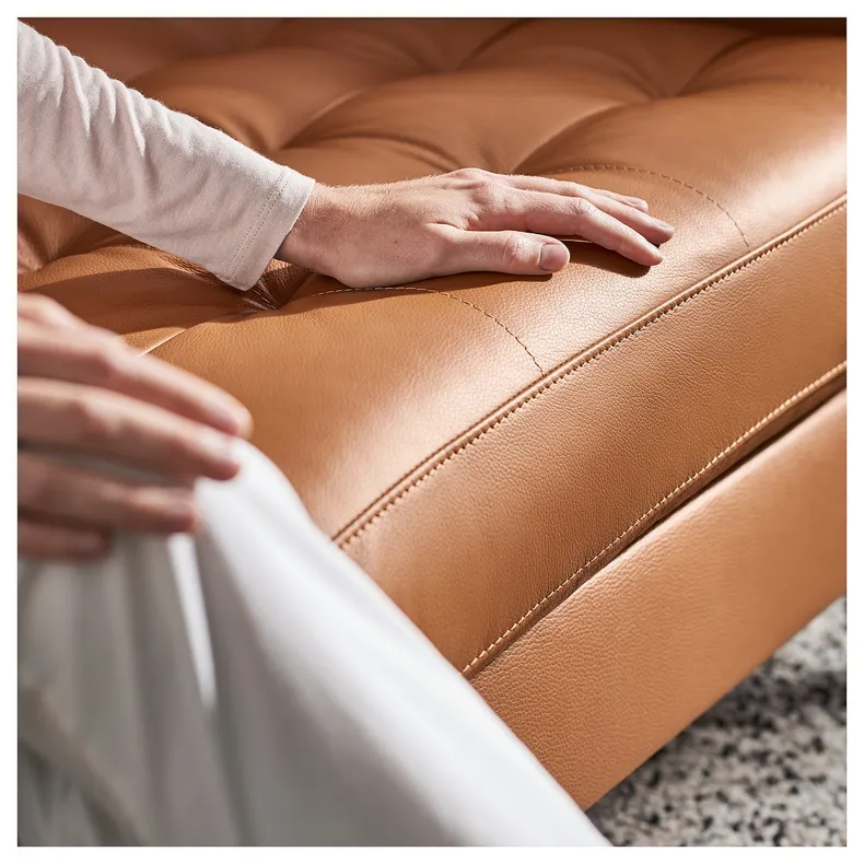 IKEA LANDSKRONA ЛАНДСКРУНА, 3-місний диван із кушеткою, Grann/Bomstad золото/коричневий/дерево/чорний 594.442.22 фото №4