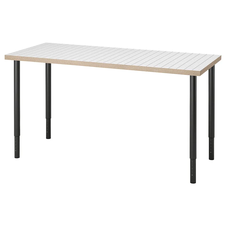 IKEA LAGKAPTEN ЛАГКАПТЕН / OLOV ОЛОВ, письмовий стіл, білий антрацит / чорний, 140x60 см 795.084.87 фото №1