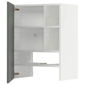 IKEA METOD МЕТОД, настінн шаф д / витяжки з полиц / дверц, білий / БОДАРП сіро-зелений, 60x80 см 395.044.53 фото