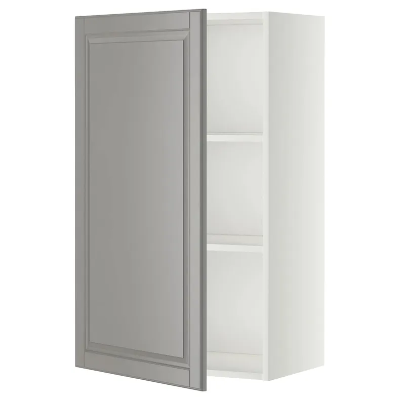 IKEA METOD МЕТОД, навесной шкаф с полками, белый / бодбинский серый, 60x100 см 294.576.78 фото №1