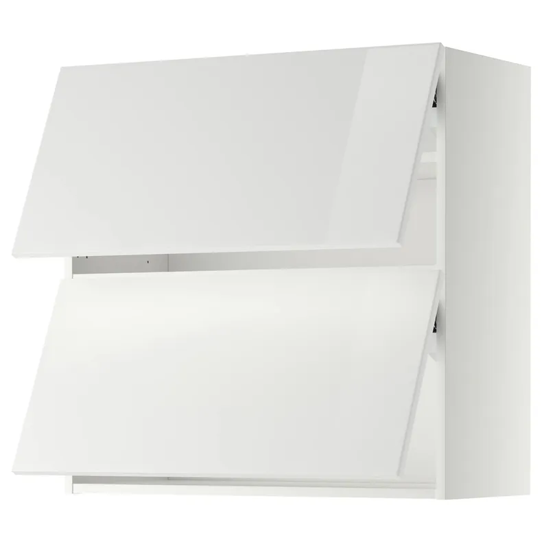 IKEA METOD МЕТОД, навесной горизонтальный шкаф / 2двери, белый / Рингхульт белый, 80x80 см 593.945.33 фото №1